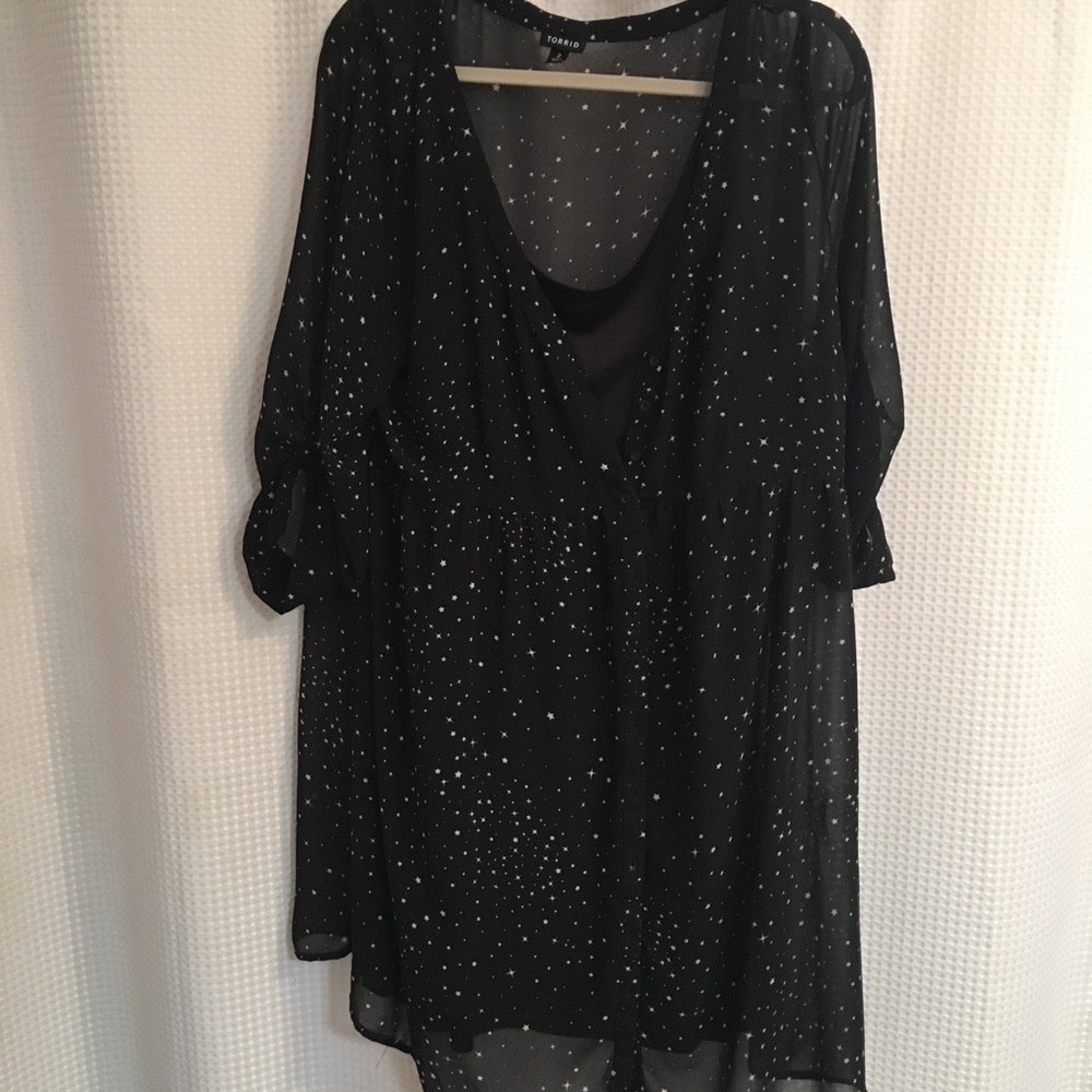 Torrid Star Black Chiffon Dress